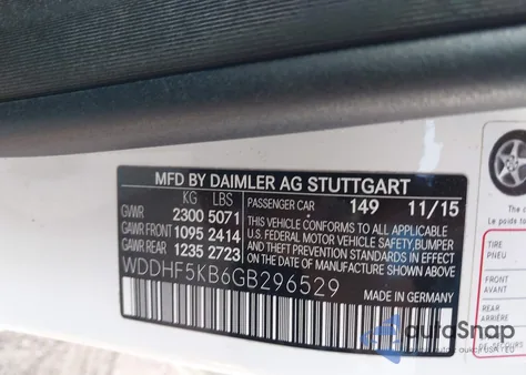 2016 Mercedes-Benz E 350 from USA, damaged, VIN WDDHF5KB6GB296529